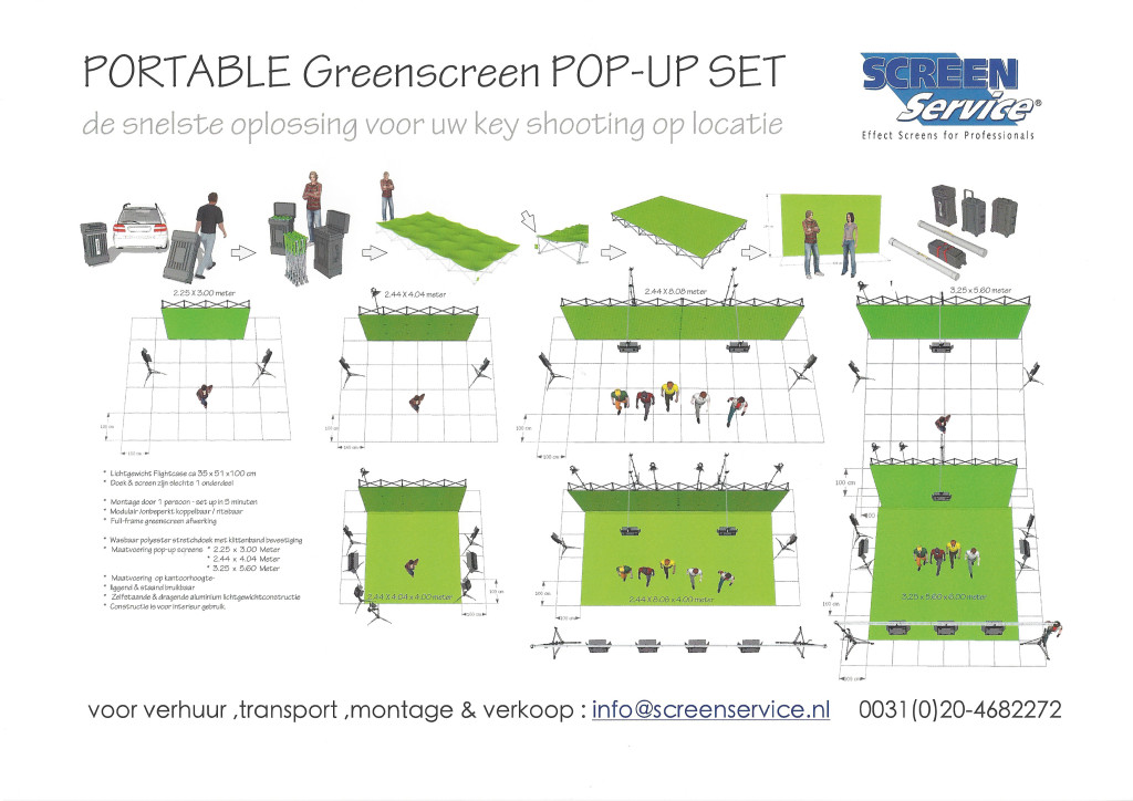 PORTABLE Greenscreen POP-UP set